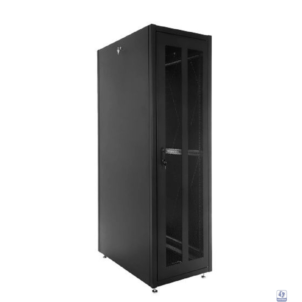 ЦМО Шкаф телекоммуникационный напольный ЭКОНОМ 42U (600 x 1000) дверь перфорированная 2 шт., цвет черный (ШТК-Э-42.6.10-44АА-9005)