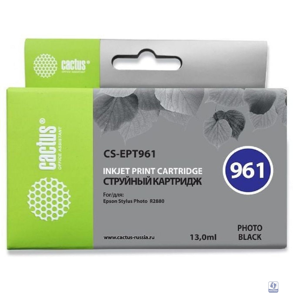 Картридж струйный Cactus CS-EPT961 фото черный (13мл) для Epson Stylus Photo R2880
