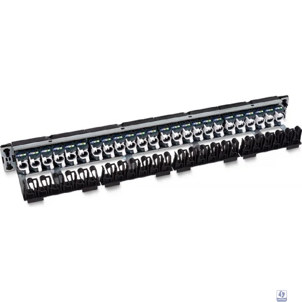 Cabeus PL-24-KJ-RJ45-Cat.6-180T Патч-панель 19" (1U), 24 порта RJ-45, категория 6, с задним кабельным организатором, безинструментный монтаж (арт.033561)
