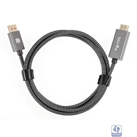 Telecom <TA561M-1.8M> Кабель DisplayPort M-> HDMI M 4K@60Hz 1.8m,оплетка [7958820049859]