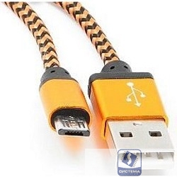 Gembird Кабель USB 2.0 Cablexpert CC-mUSB2oe1m, AM/microBM 5P, 1м, нейлоновая оплетка, алюминиевые разъемы, оранжевый, пакет