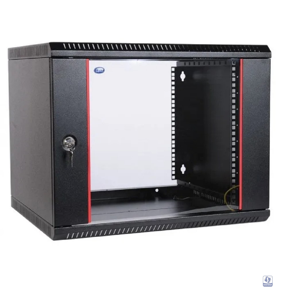 ЦМО Шкаф телекоммуникационный настенный разборный 18U (600 x 520) дверь стекло, цвет черный (ШРН-Э-18.500-9005)