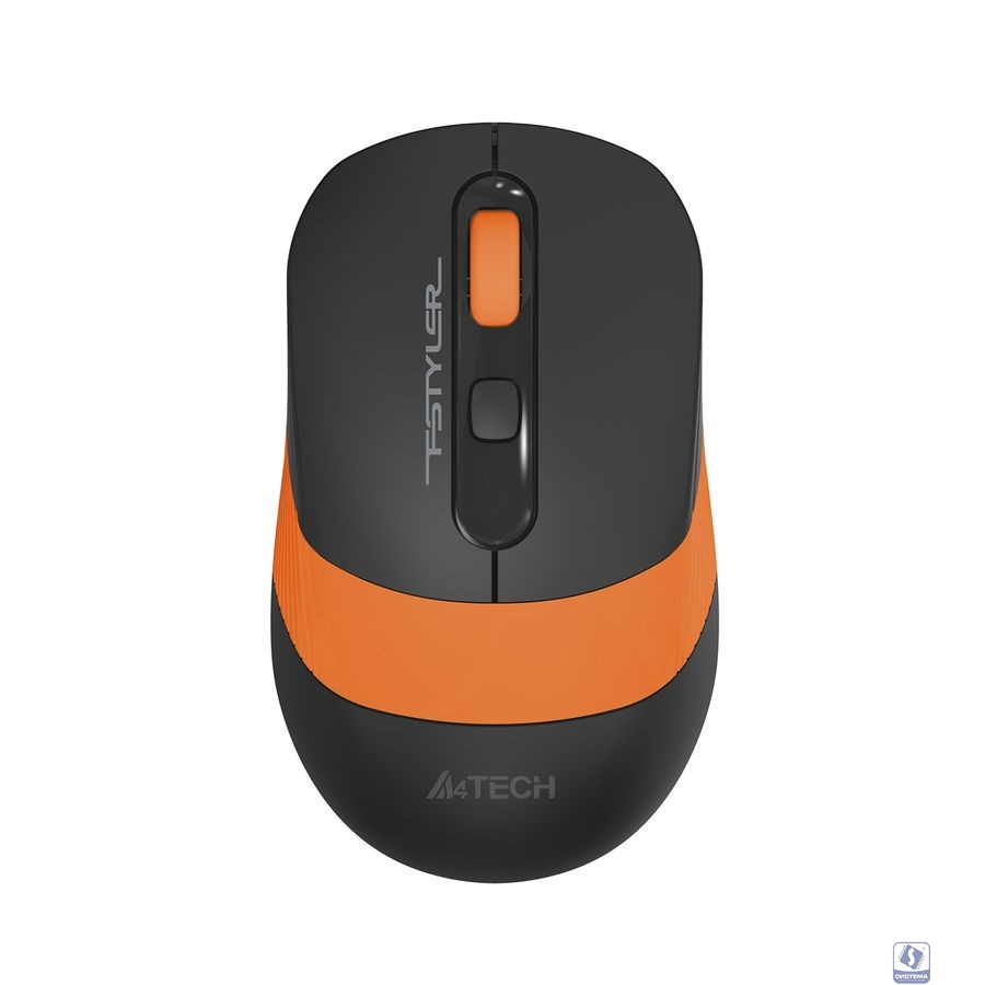 Мышь A4Tech Fstyler FG10S черный/оранжевый оптическая (2000dpi) silent беспроводная USB для ноутбука