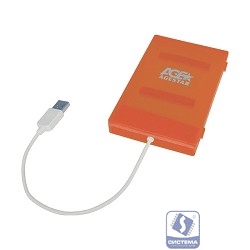 AgeStar SUBCP1 Внешний корпус 2.5" SATA HDD/SSD AgeStar SUBCP1 (ORANGE) USB2.0, пластик, оранжевый, безвинтовая конструкция (10611)