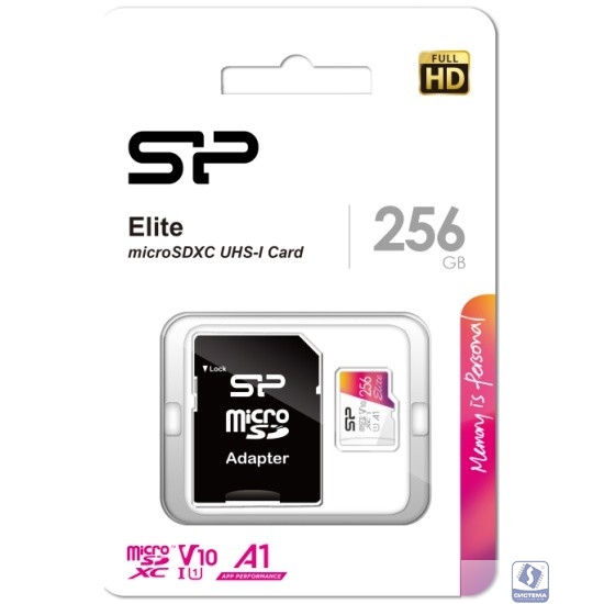 Micro SecureDigital 256GB Silicon Power SP256GBSTXBV1V20SP Elite + adapter  Class10