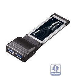 D-Link DUB-1320/A1A 2-портовый USB 3.0 адаптер для шины ExpressCard