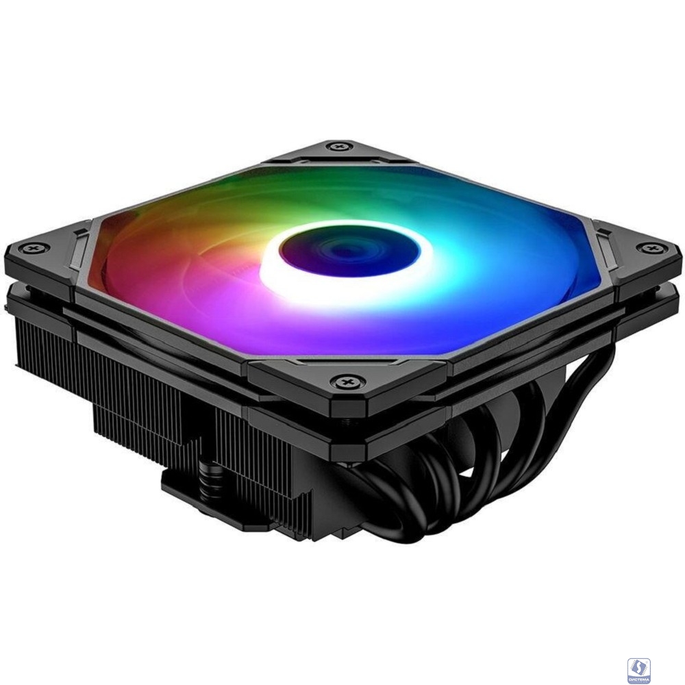 Cooler ID-Cooling IS-55 ARGB Black LGA1700/1200/115X/AM5/AM4 высота 55mm (27шт/кор, TDP 125W, PWM, 5 тепл.трубок + медная база, ARGB FAN 120mm, черный) BOX