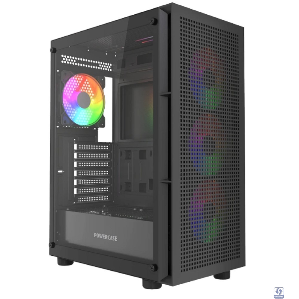 Powercase Mistral EA17, Tempered Glass, 4x 120mm ARGB PWM Fan, чёрный, ATX  (CMAEA17-A4)