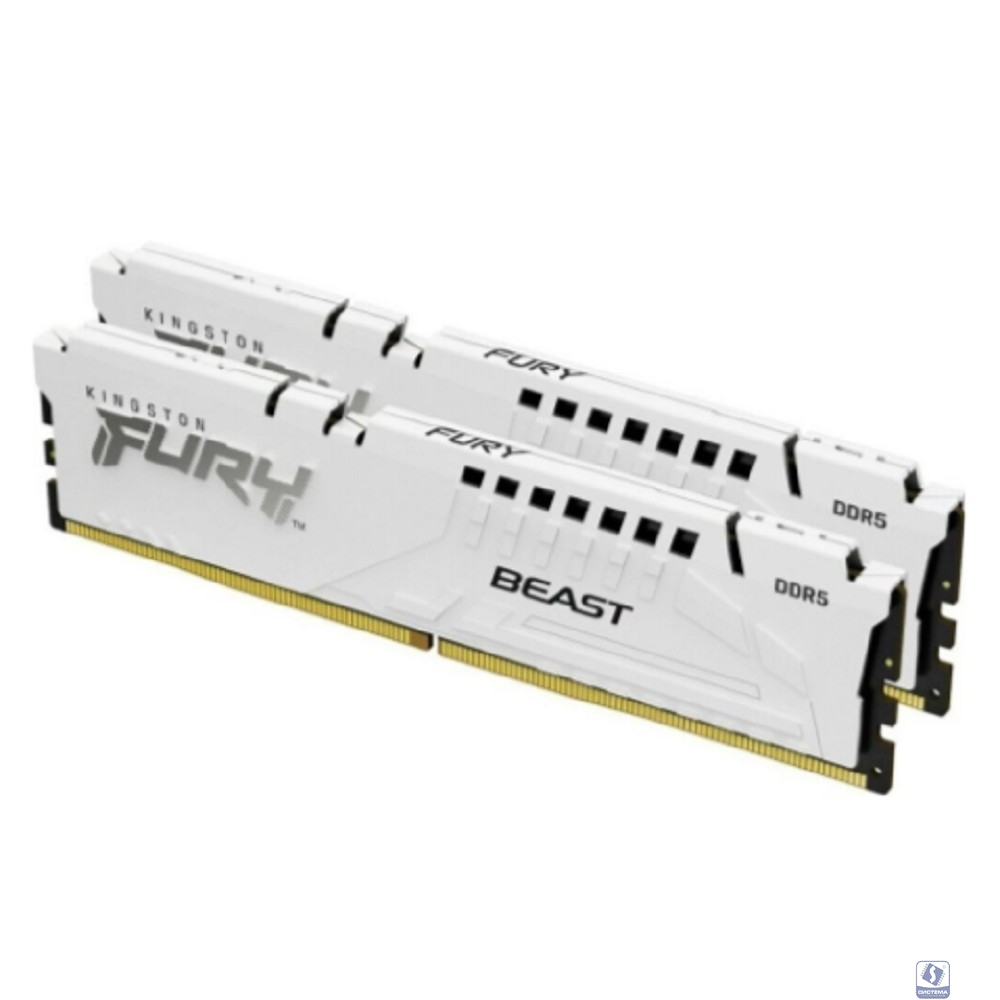 Kingston DDR5 DIMM 32GB (2x16GB) 6000MT/s CL36 FURY Beast White EXPO Non-ECC Unbuffered (Kit of 2) 1RX8 36-44-44 1.35V 288-pin 16Gbit 