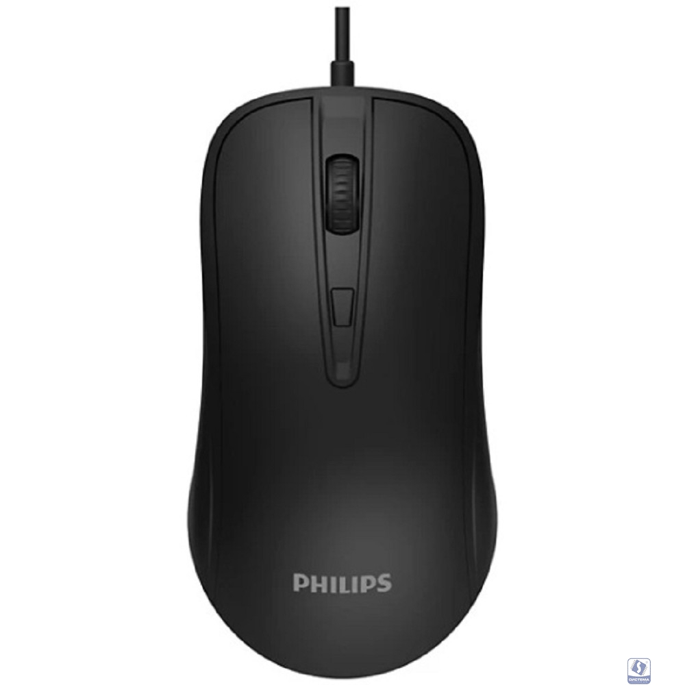 Philips  Проводная Мышь SPK7214, 4 кноп., USB 2.0, 800-1600dpi, Чёрный
