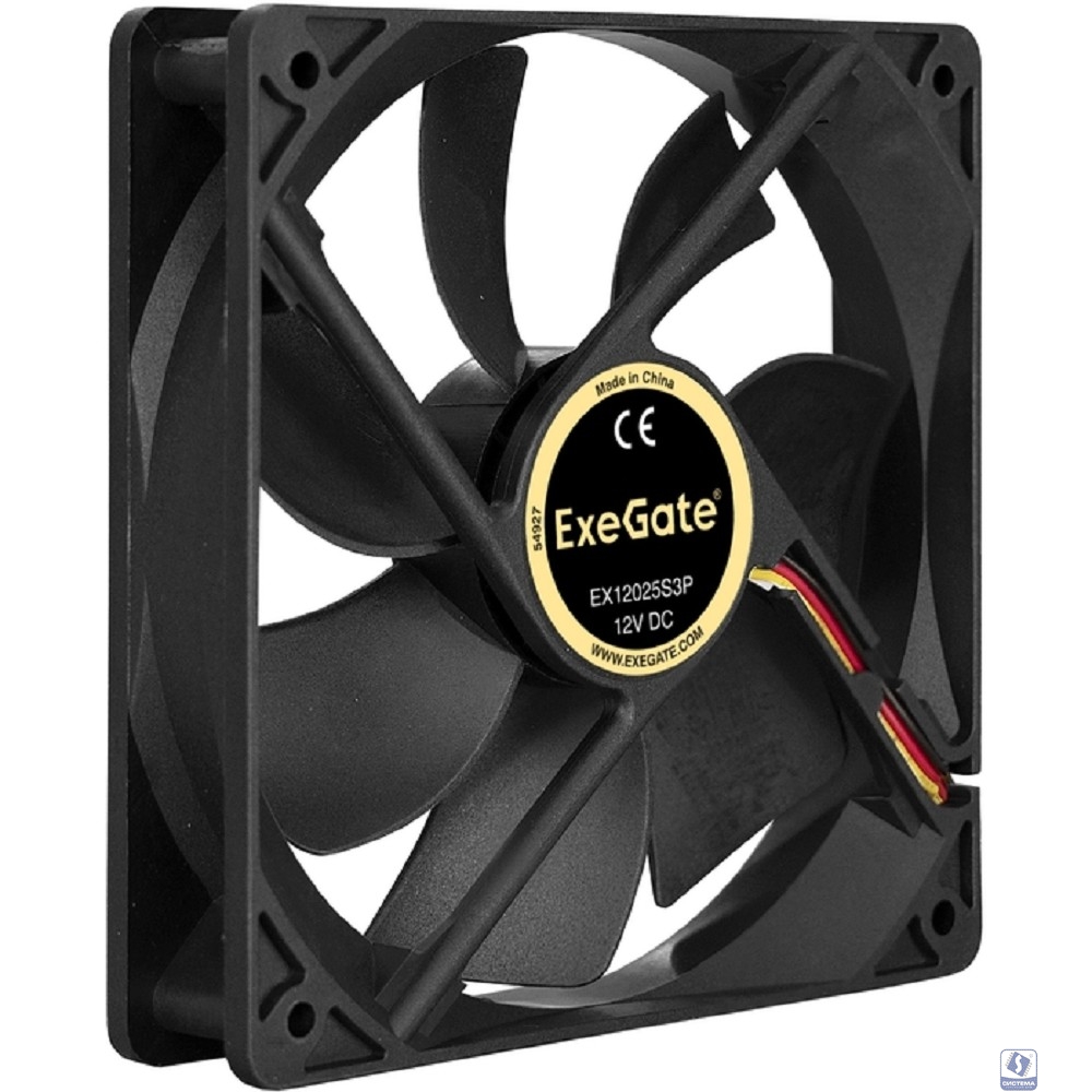 Exegate EX166176RUS Вентилятор ExeGate Mirage-S 120x120x25 подшипник скольжения, 1200 RPM, 25dB, 3pin