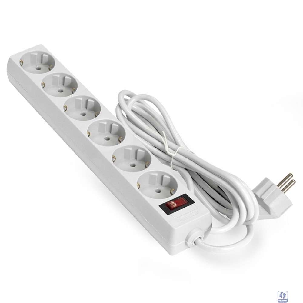 Exegate EX221230RUS Сетевой фильтр Exegate SP-6-3W (6 розеток, 3м, евровилка, белый)