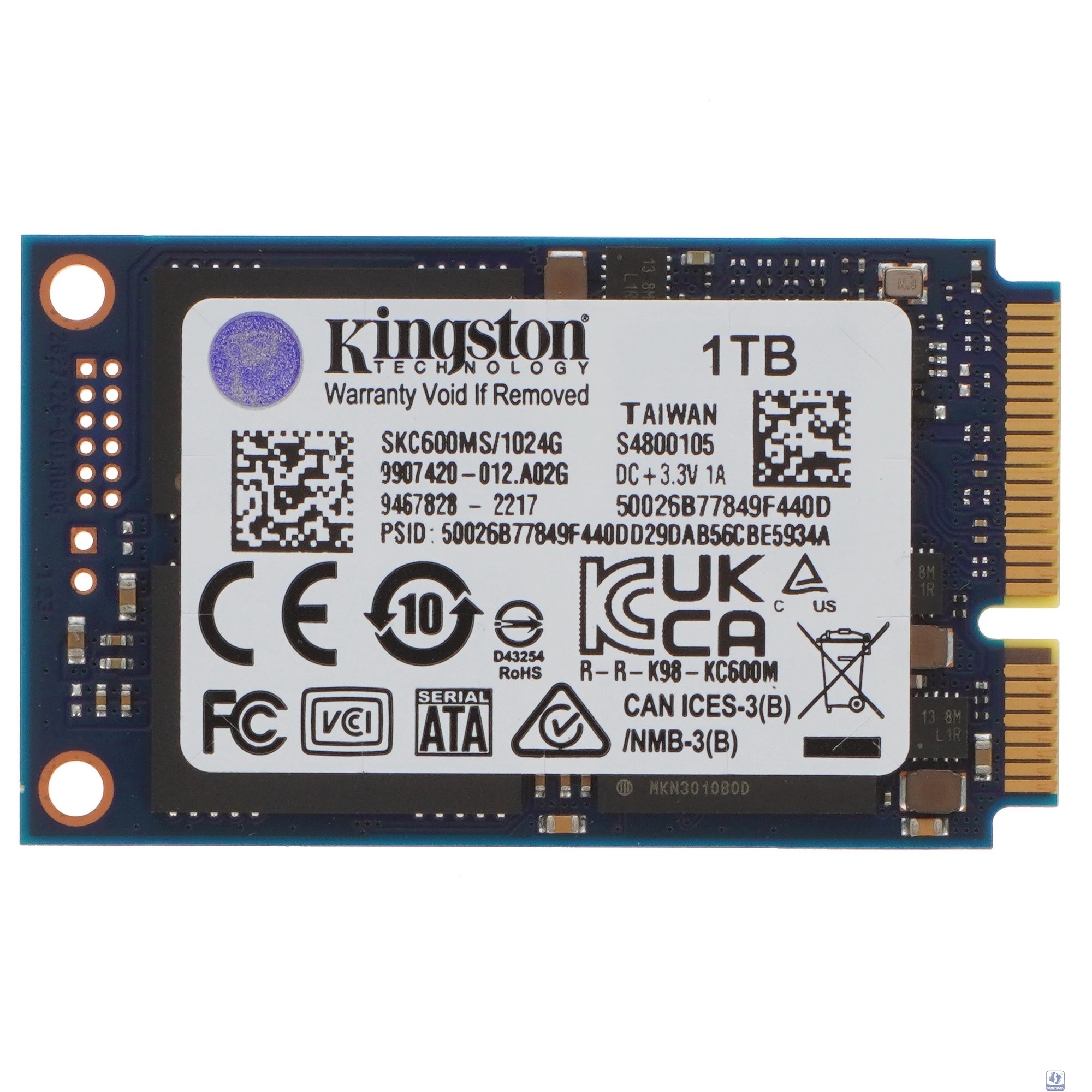 Kingston SSD 1Tb KC600 Series SKC600MS/1024G mSATA