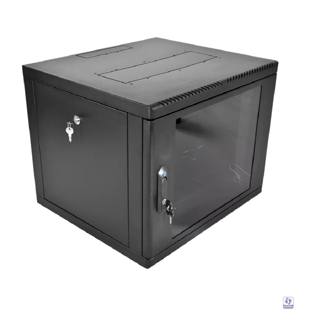 ЦМО Шкаф телекоммуникационный настенный разборный 9U (600 x 650) съемные стенки, дверь стекло, цвет черный (ШРН-М-9.650-9005)