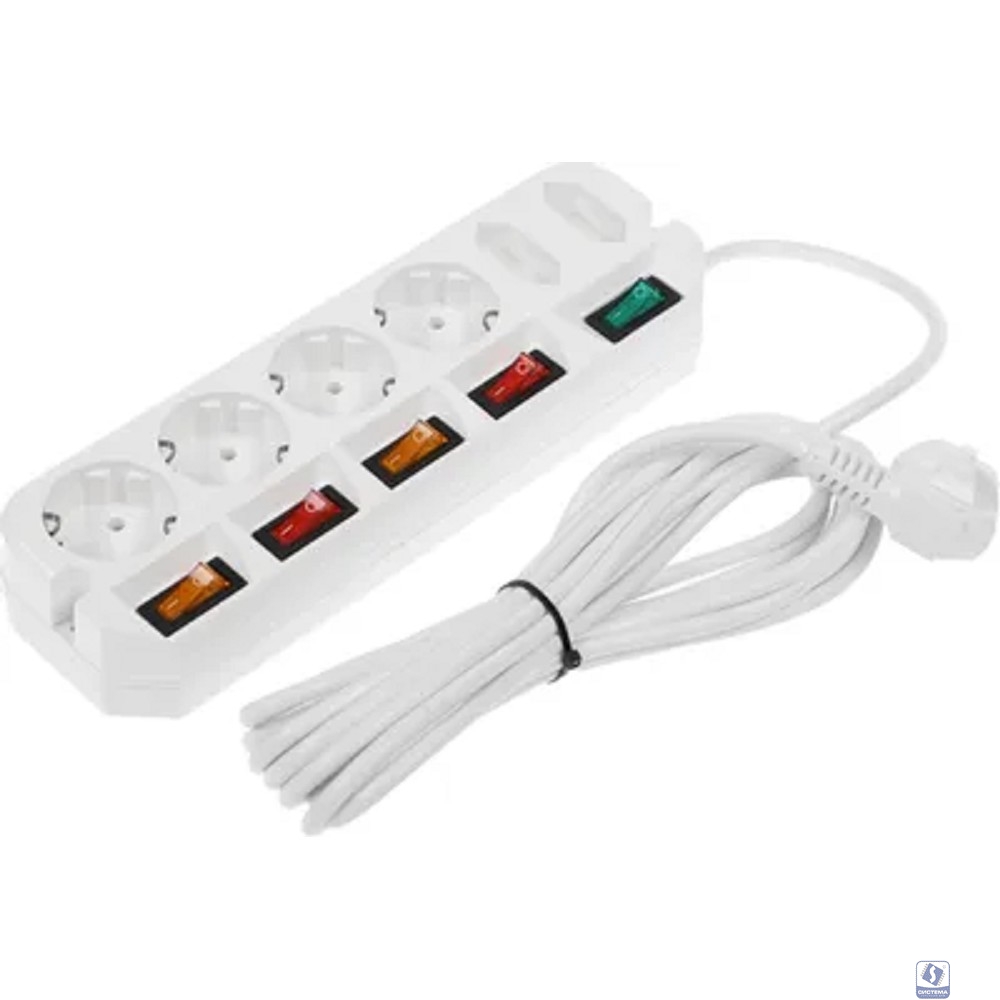 Удлинитель Most A10 6р/5м белый (пакет ПЭ) A10-Б 5М