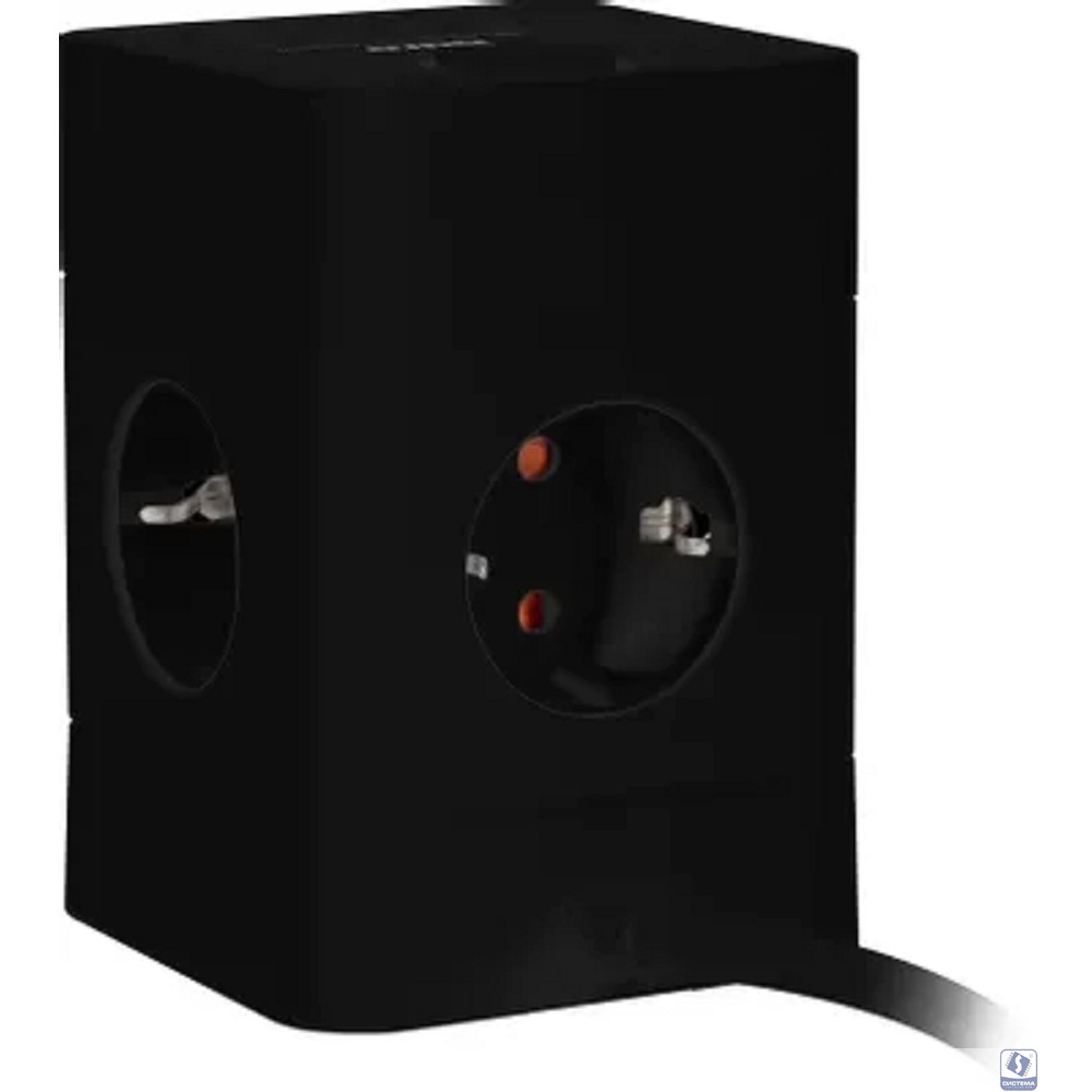 BURO BU-PTE4.1UC-B 1.5м (4 розетки) черный (коробка) 