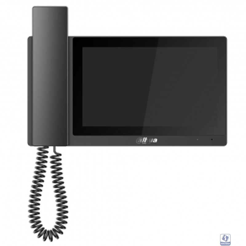 DAHUA DH-VTH5421E-H Монитор видеодомофона IP 7-и дюймовый, с трубкой, черный, ёмкостной сенсорный экран, поддержка micro-SD до 32Гб, питание DC 12В/PoE