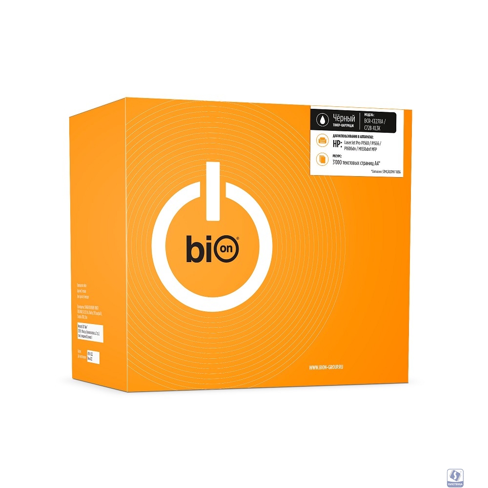 Bion CE278A/C728-XL3K Картридж повышенной ёмкости для HP  (3000  стр.), Черный, с чипом