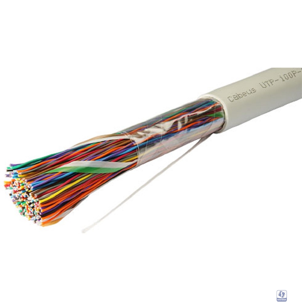 Cabeus UTP-100P-Cat.3-IN Кабель витая пара UTP (U/UTP), категория 3, 100 пар (24 AWG), одножильный (solid), PVC нг(А)-LS