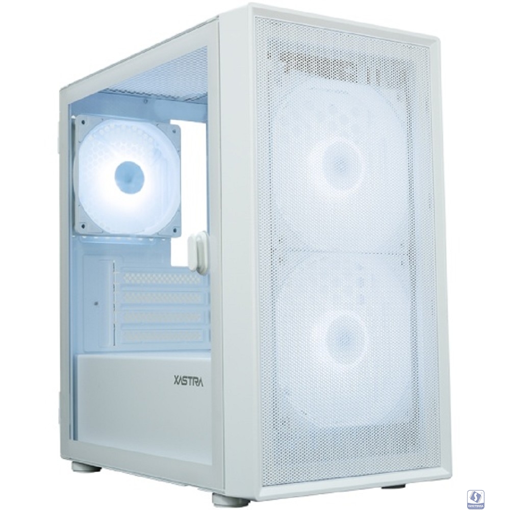 Корпус XASTRA  A305M 3ARGB White mATX/Mesh/ tempered glass / 2x140mm + 1x120mm ARGB PWM FC fans/ Door/  A305M-2FC14A-1FC12A-D-WH