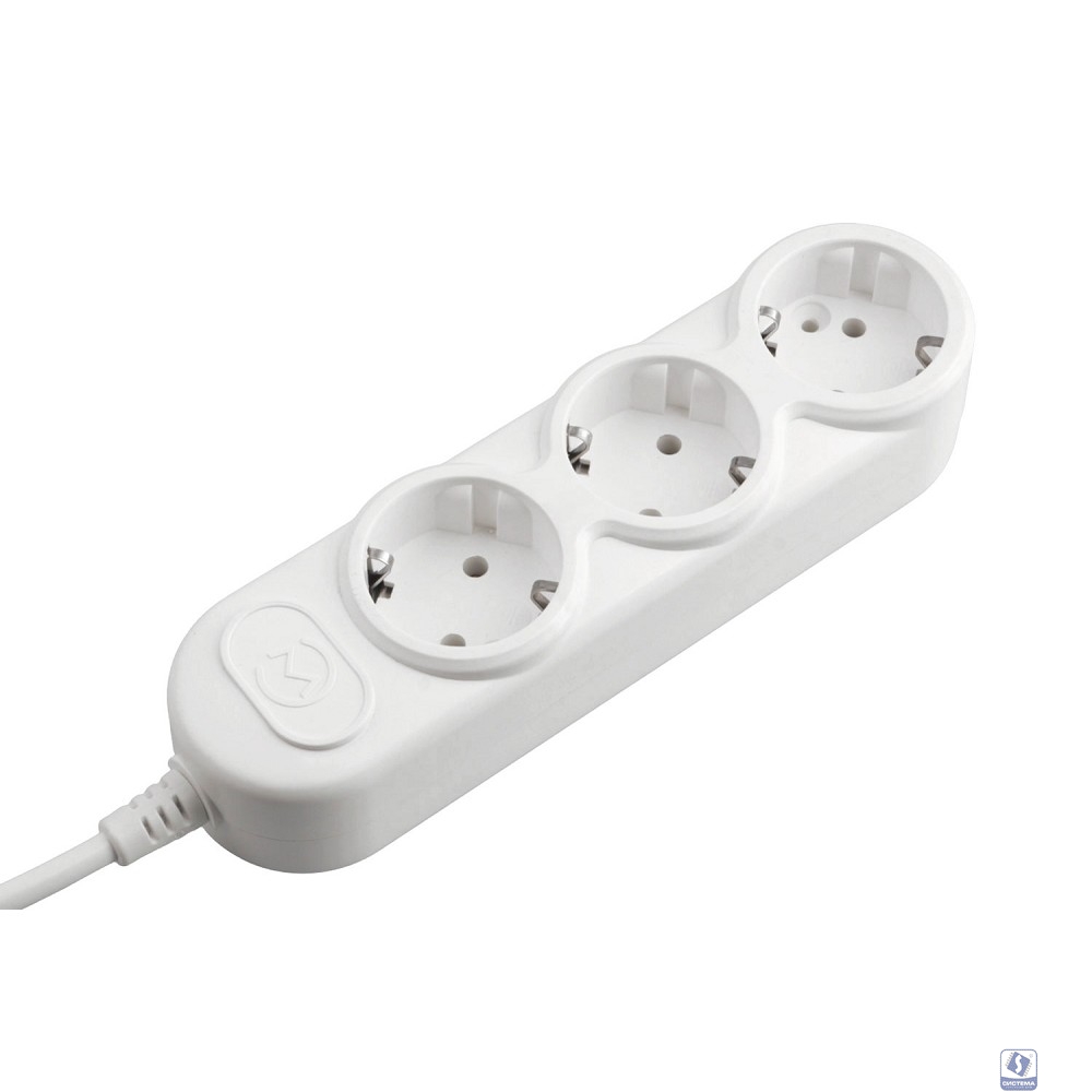 PowerCube Удлинитель (PPC-3-1,5М) 1.5м, 3 розетки, 10А, без выключателя, белый