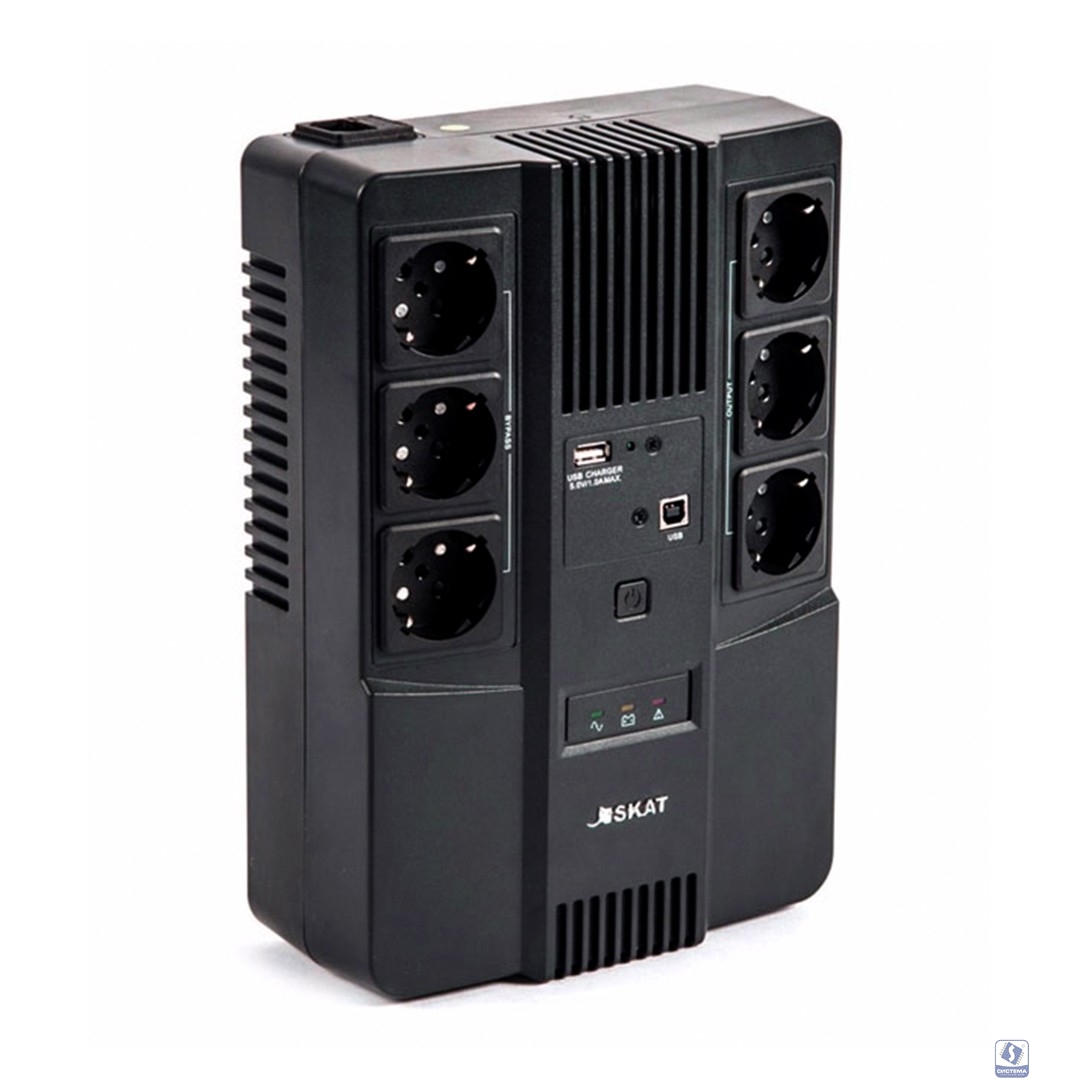 Источник бесперебойного питания (8998) Бастион SKAT-UPS 600 AI 600ВА/350Вт/Line-Interactive/АКБ 7Ачх1/220В/6хSchuko/3 л.г