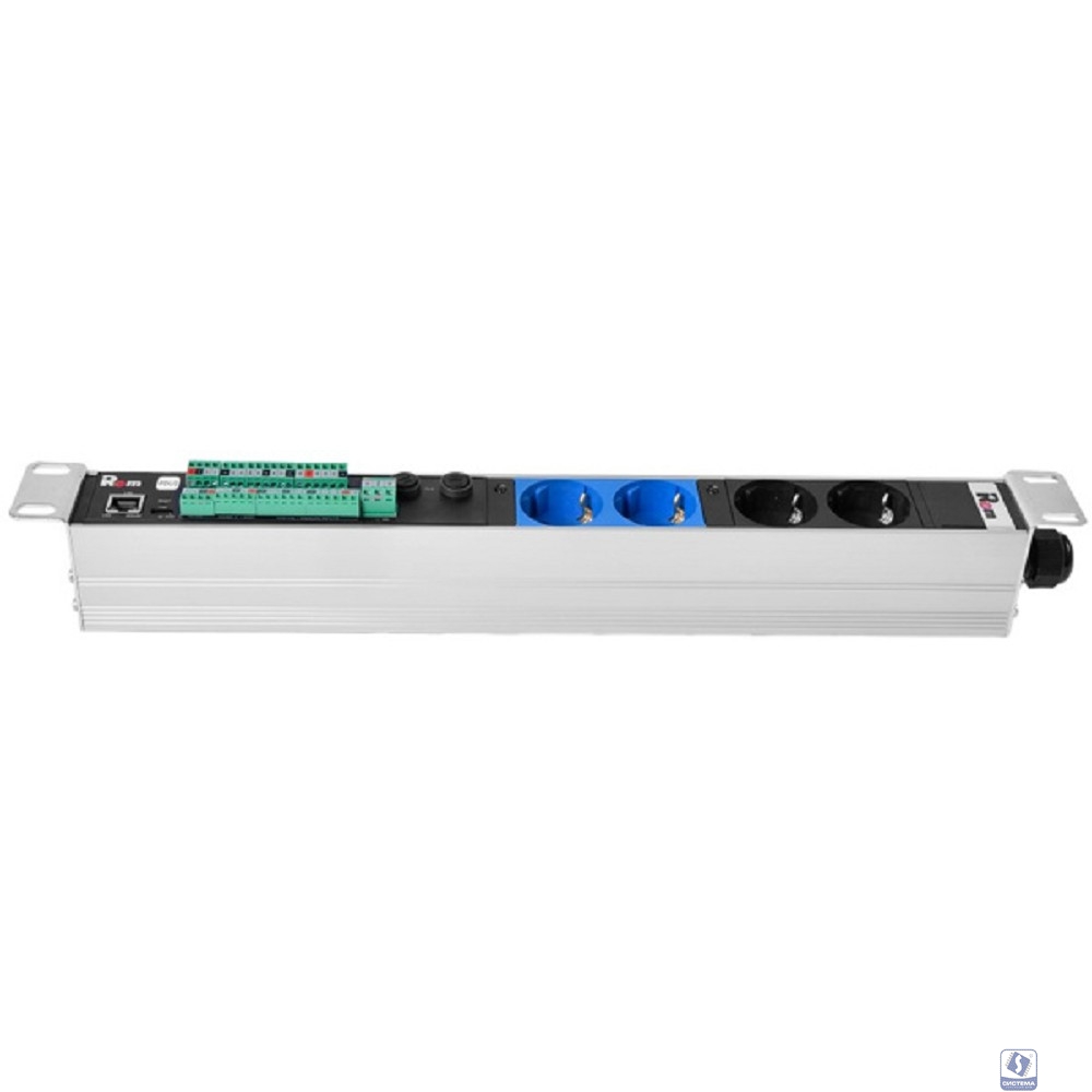 REM Гор блок розеток Rem-2MC,LINUX,мониторинг,управление 2 x 2S,1~32А,19",колодка R-2MC3-32-2x2S-440-K