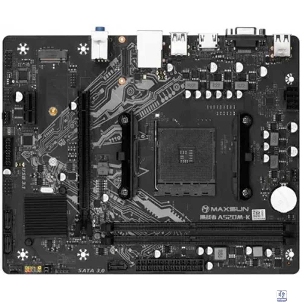 MAXSUN MS-Challenger A520M-K (Socket AM4, mATX, 2*DDR4, VGA/HDMI,  3*SATA3, 1*M.2, 1*PCIEx16/1*PCIEx1, 4*USB2.0, 2*USB 3.2 Gen1, LAN 1*1G, RTL)