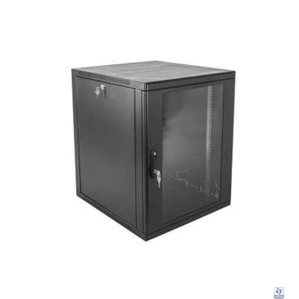 ЦМО Шкаф телекоммуникационный настенный сварной 12U (600 x 500) съёмные стенки, дверь стекло, чёрный, ШРН-12.500-9005