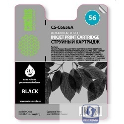 C6656A_CACTUS Картридж (CS-C6656A) №56 (черный) для DeskJet 450/5145/5150/5151/5550/5552