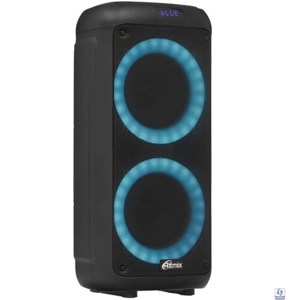 Повреждение упаковки RITMIX SP-875B black {Bluetooth, 30 Гц -18 КГц, FM-радио, RGB-подсветка, AUX, USB, microSD (до 32 Гб, MP3), дисплей: LED, до 6 часов, вход: Jack 6.3 мм, Jack 3.5 мм, USB, 3600 мАч