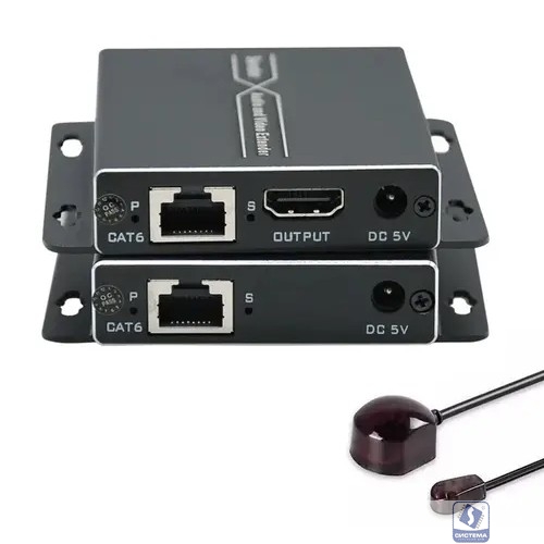 ORIENT VE045IR-2.0, HDMI 4K extender (Tx+Rx), активный удлинитель до 60 м по витой паре Cat6, HDMI 2.0, 4K@60Hz, HDCP2.2, дополнительный выход HDMI, передача ИК (33167)