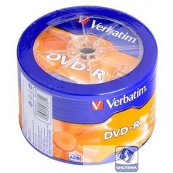 Verbatim  Диски DVD-R  4.7Gb 16-х, 50шт. Shrink (43731)