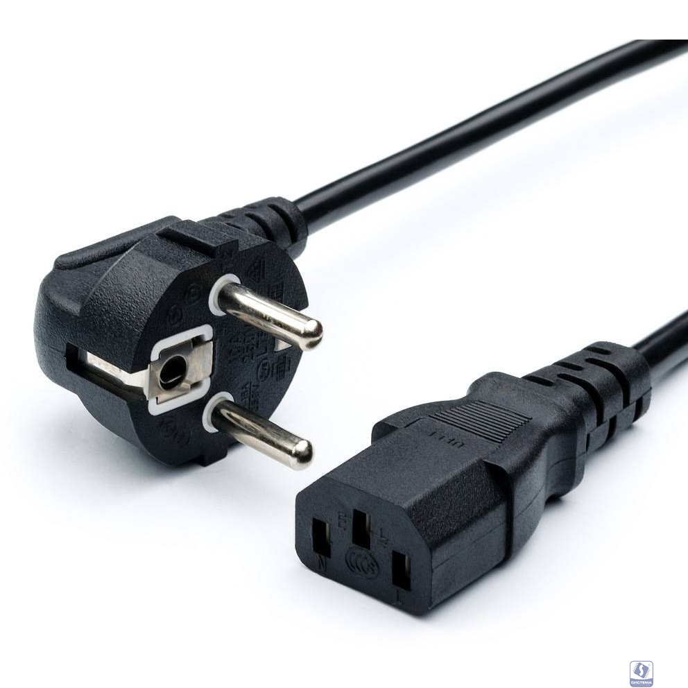 Bion Кабель питания 3м, евровилка с заземлением, 1мм, Schuko-C13, 16А, черный [BXP-PC-186-1-3M]