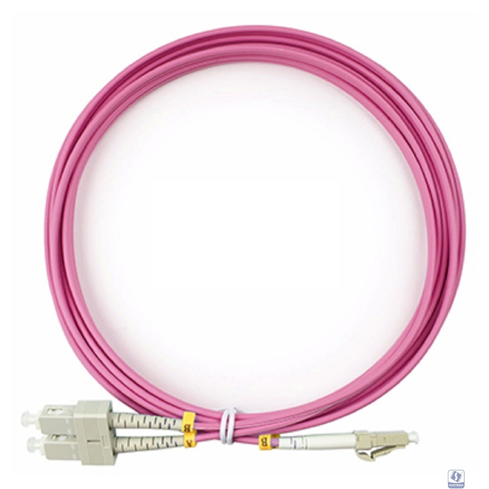 Cabeus FOP-50-OM4-LC-SC-3m Шнур оптический duplex LC-SC 50/125 mm OM4 3м LSZH