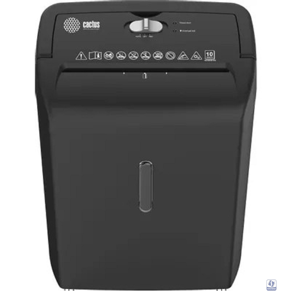 Повреждение упаковки Cactus Шредер CS-SH-10-21-5X18 (секр.P-4) перекрестный 10лист. 21лтр. скрепки скобы пл.карты 