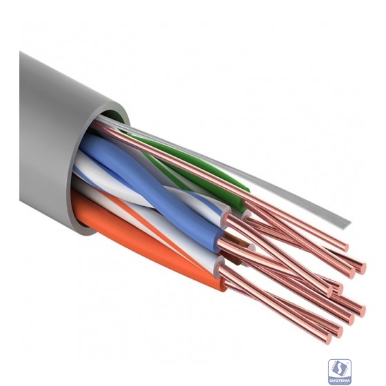 PROconnect (01-0043-3-100) Кабель витая пара омедненный, U/UTP, CCA, CAT 5e, PVC, 4PR, 24AWG, INDOOR, SOLID, серый, 100м