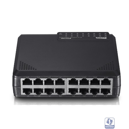 Netis ST3116P Коммутатор, неуправляемый 16-портовый 10/100 Мбит/с, 16 порта RJ45 10/100 Мбит/с, настольный, пластиковый корпус