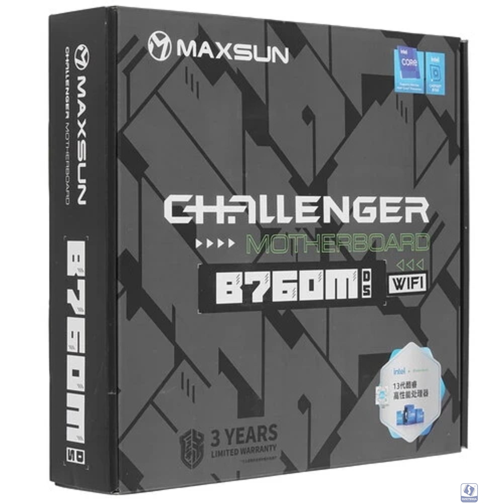 MAXSUN MS-Challenger B760M D5 WIFI V1/V2 (Socket 1700, mATX, 2*DDR5, VGA/HDMI, 3*SATA3, 2*M.2, 1*PCIEx16/1*PCIEx1, 2*USB2.0, 4*USB 3.2, LAN 1*1G, Bluetooth,  Wi-Fi 802.11ax,  RTL)