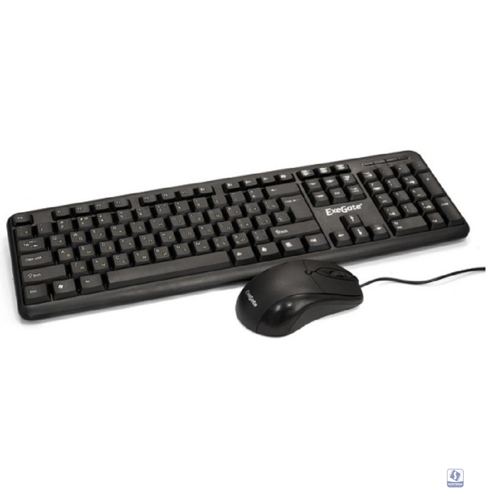 Повреждение упаковки Exegate EX287139RUS Комплект проводной ExeGate Professional Standard Combo MK120 OEM (влагозащищенная кл.104кл+мышь 1000 3кн.,USB, 1,5 м.)
