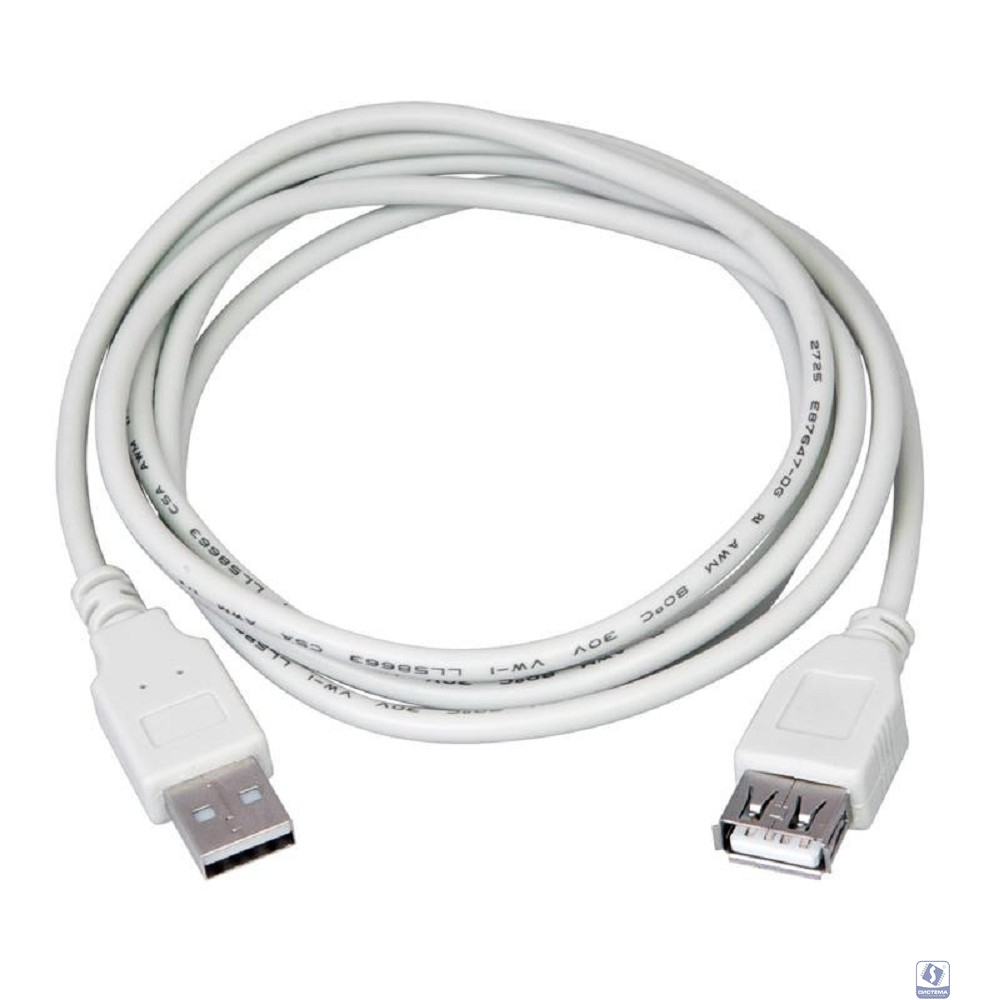 Rexant (18-1117) Кабель шт. USB-A – гн. USB-A, 2,4А, 5м, ПВХ, серый