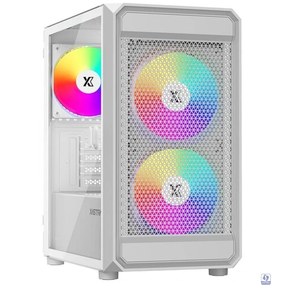 XASTRA Корпус  A303M 3ARGB White mATX/Mesh/ tempered glass / 2x140mm + 1x120mm ARGB PWM fans/ Door/ A303M-2FC14A-1FC12A-D-WH