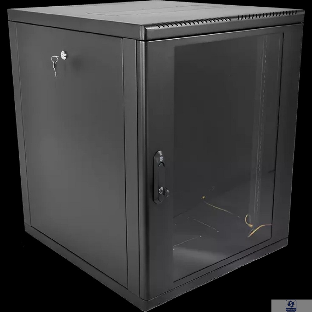 ЦМО Шкаф телекоммуникационный настенный разборный 15U (600 x 650) съемные стенки, дверь стекло, цвет черный (ШРН-М-15.650-9005)