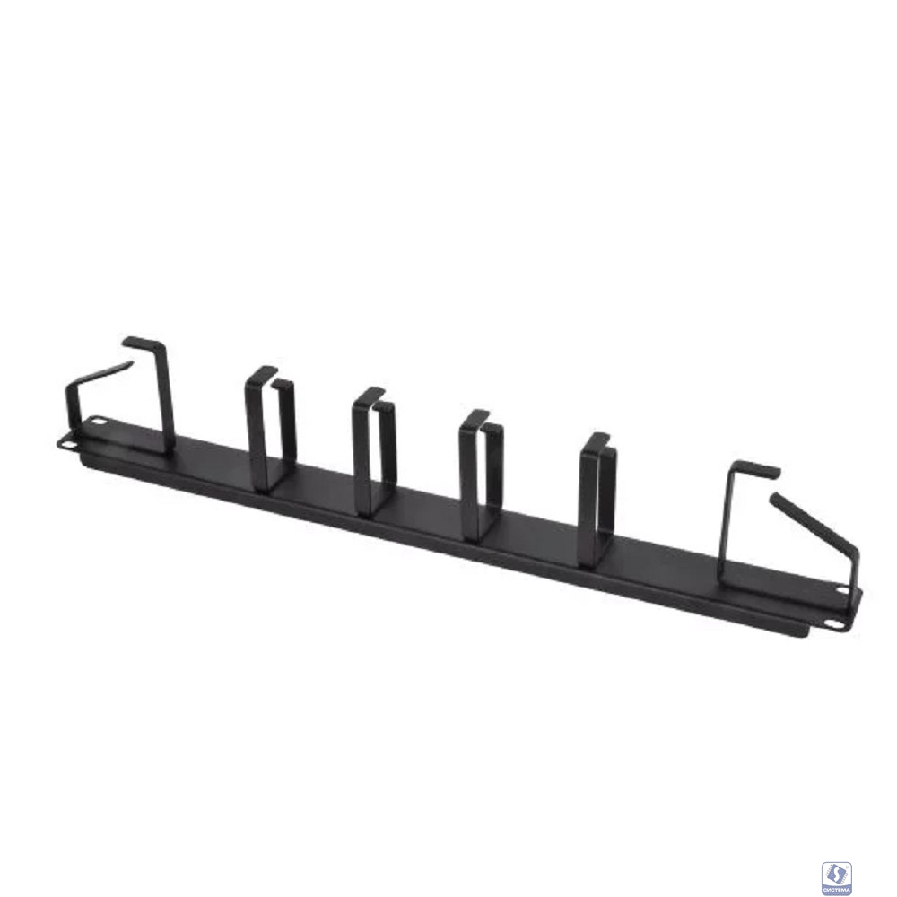 ЦМО Органайзер кабельный горизонтальный 19" 1U, 6 колец, цвет черный (ГКО-1-6-9005)