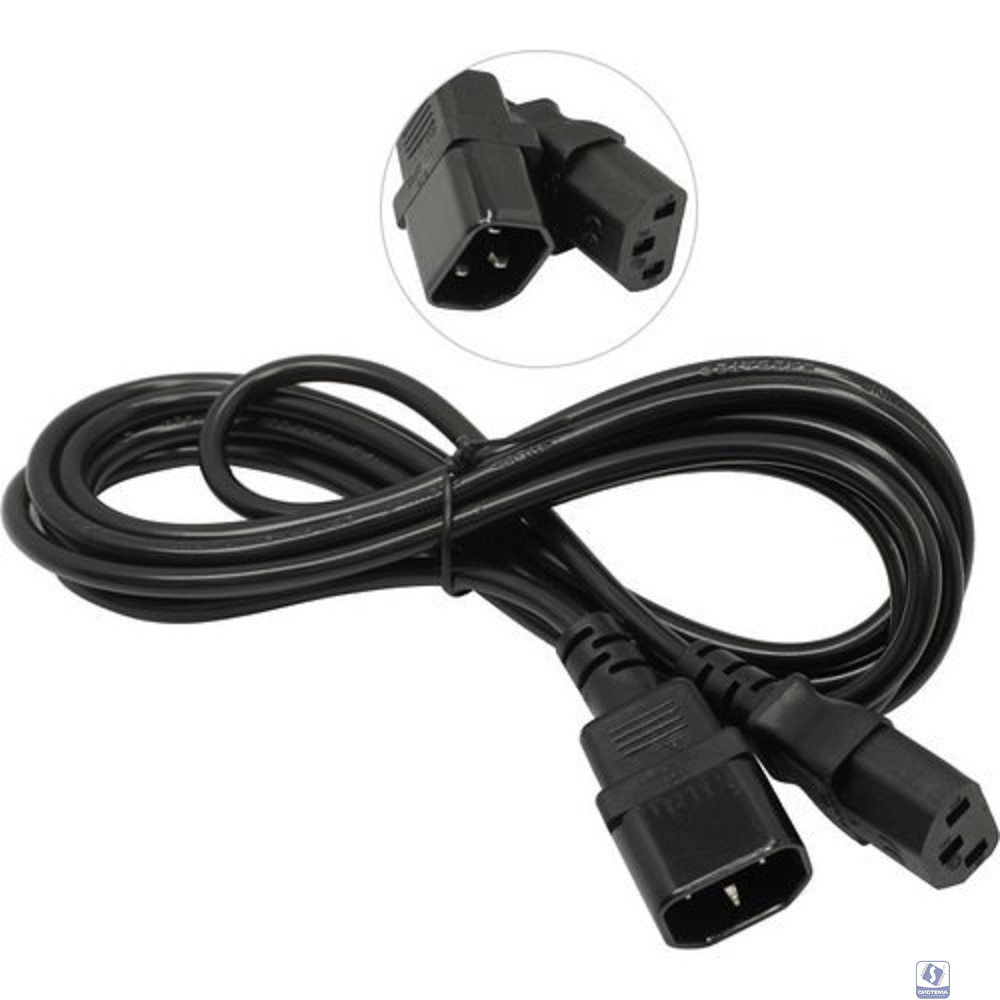 Exegate EP280627RUS Кабель монитор - компьютер (UPS->устройство) ExeGate Power EC-3P (IEC 320 С13->С14) VDE-250V-3*0.5 mm2, медь, черный, 3м.