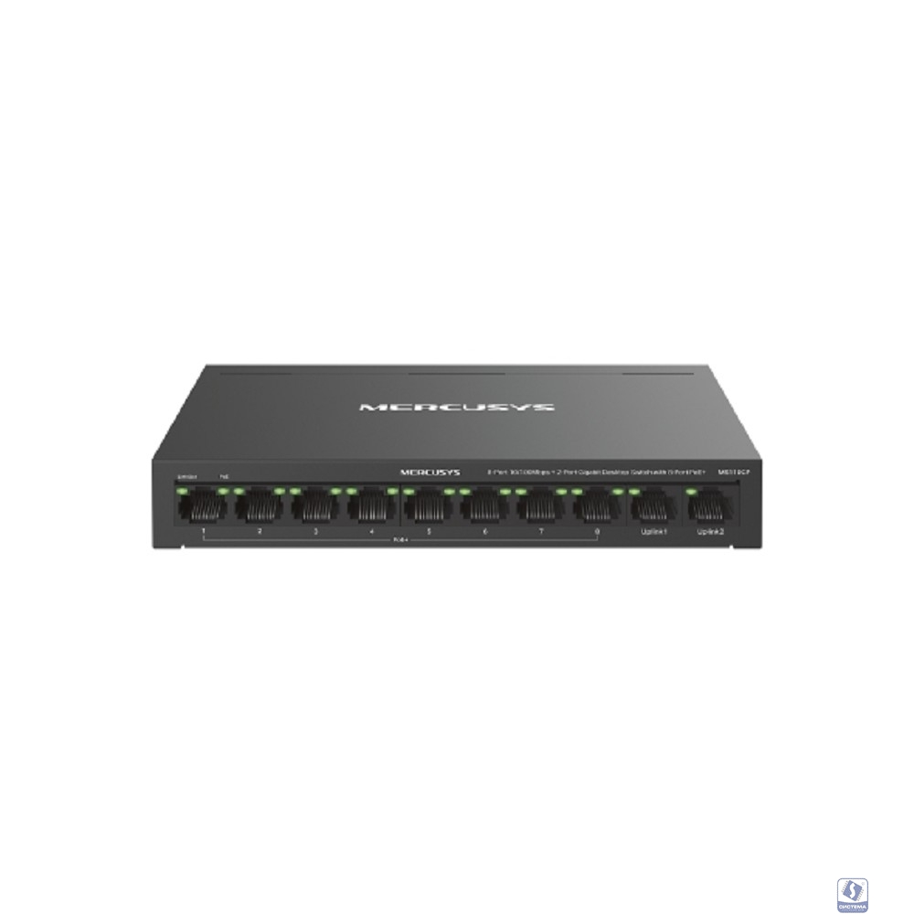 Mercusys MS110CP Настольный коммутатор с 8 портами PoE+ 10/100 Мбит/c и 2 гигабитными портами