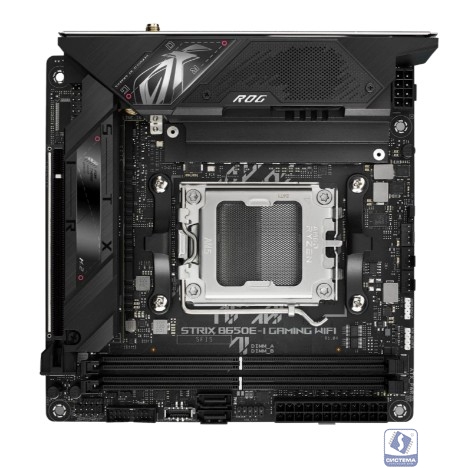 ASUS ROG STRIX B650E-I GAMING WIFI (Socket AM5, mini ITX, 2xDDR5(64GB), HDMI 2.1, 1xPCIe 5.0x16, 1xLAN (2.5GbE), Wi-Fi 6E, BT, 2xSATA 6Gb/s, 2xM.2, 2xType-C, 4xUSB 3.2, 2xUSB 2.0)