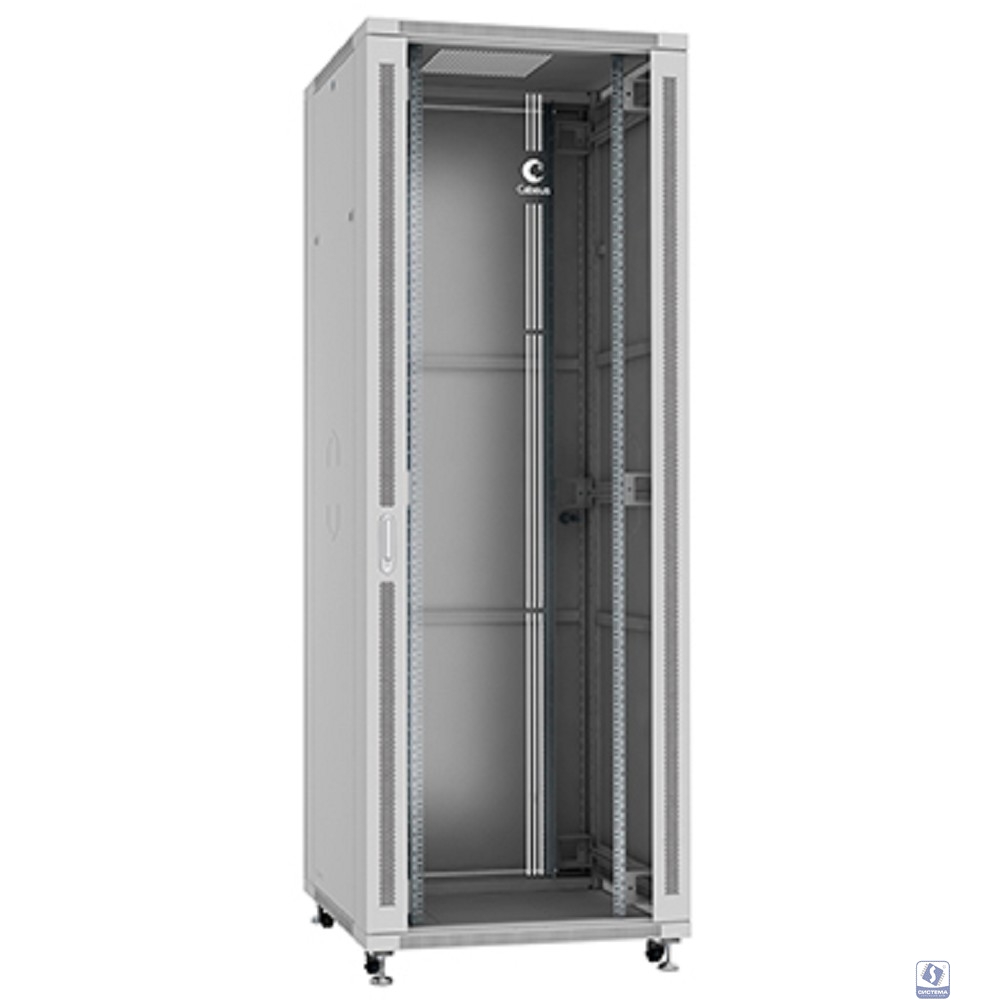 Cabeus SH-05C-47U80/80 Шкаф монтажный телекоммуникационный 19" напольный для распределительного и серверного оборудования 47U 800x800x2277mm (ШхГхВ) передняя стеклянная и задняя сплошная металлическая