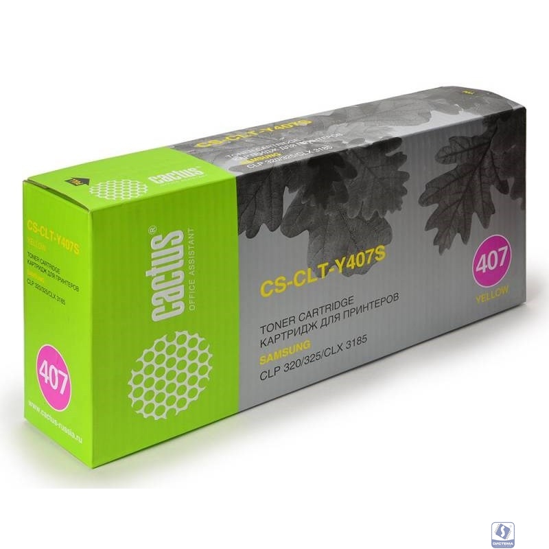 CACTUS CLT-Y407S Тонер-картридж (CS-CLT-Y407S) для принтеров Samsung CLP-325/CLX-3185, yellow