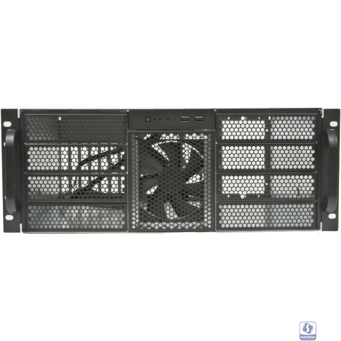 Procase RE411-D8H5-FS-65 Корпус 4U server case,8x5.25+5HDD,черный, без блока питания 2U,глубина 650мм,MB EEATX 13.68"x13",панель вентиляторов 3х120